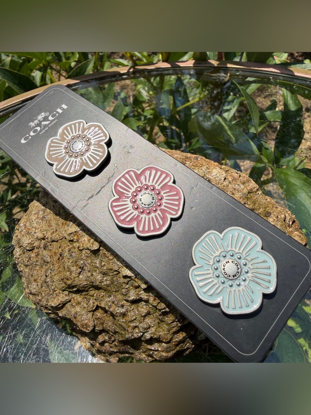 Coach Tea Rose Multicolor Enamel Pin Set - Picture 5 of 7